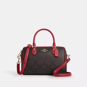 NWT!COACH Rowan Satchel Bag In Maxi Signature Canvas(CCD76)fast shipping